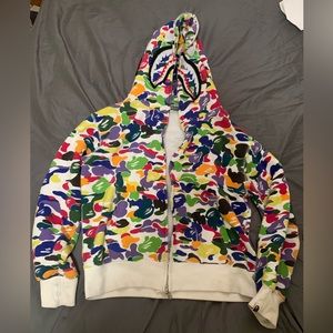 White Multicolored Bathing Ape/ Bape Hoodie